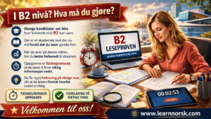 Leseprøven B1/B2 nivå | Leseforståelse | Tidligere oppgaver